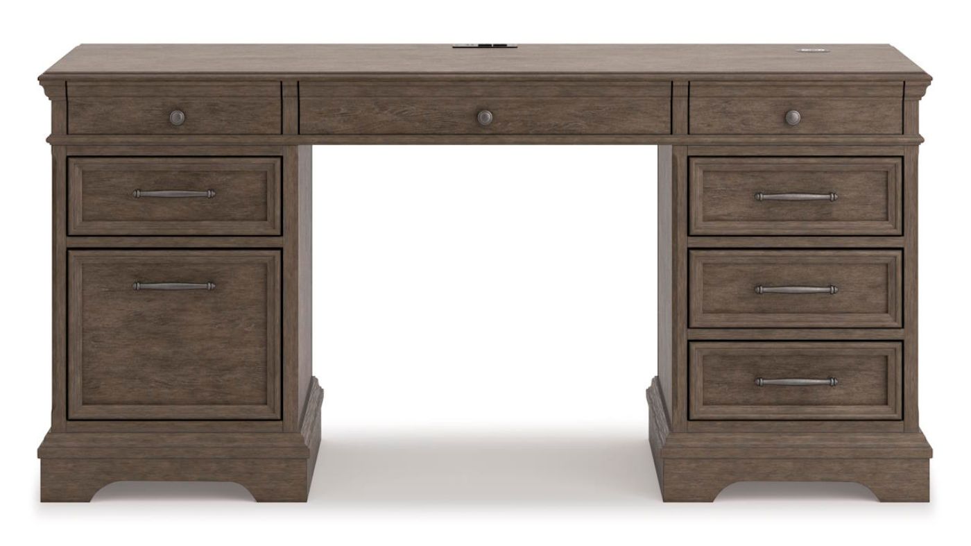 Picture of Janismore Executive Desk - Weathered Gray