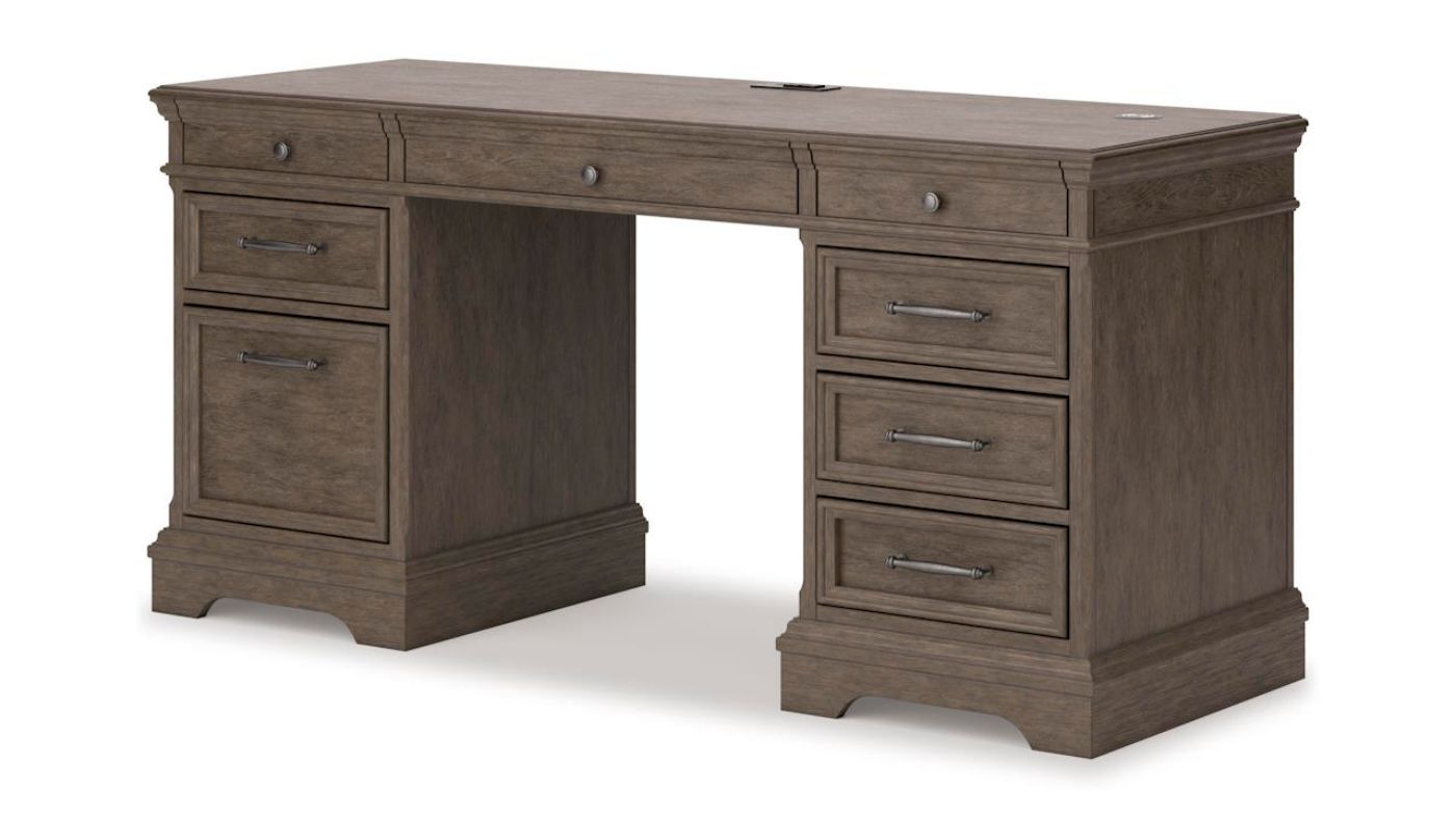 Picture of Janismore Executive Desk - Weathered Gray