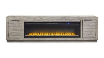 Show details for Naydell TV Stand with Fireplace - Gray Picture of Naydell TV Stand with Fireplace - Gray