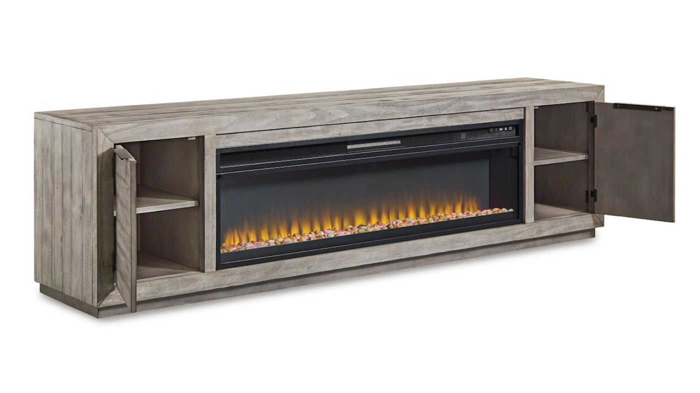 Picture of Naydell TV Stand with Fireplace - Gray