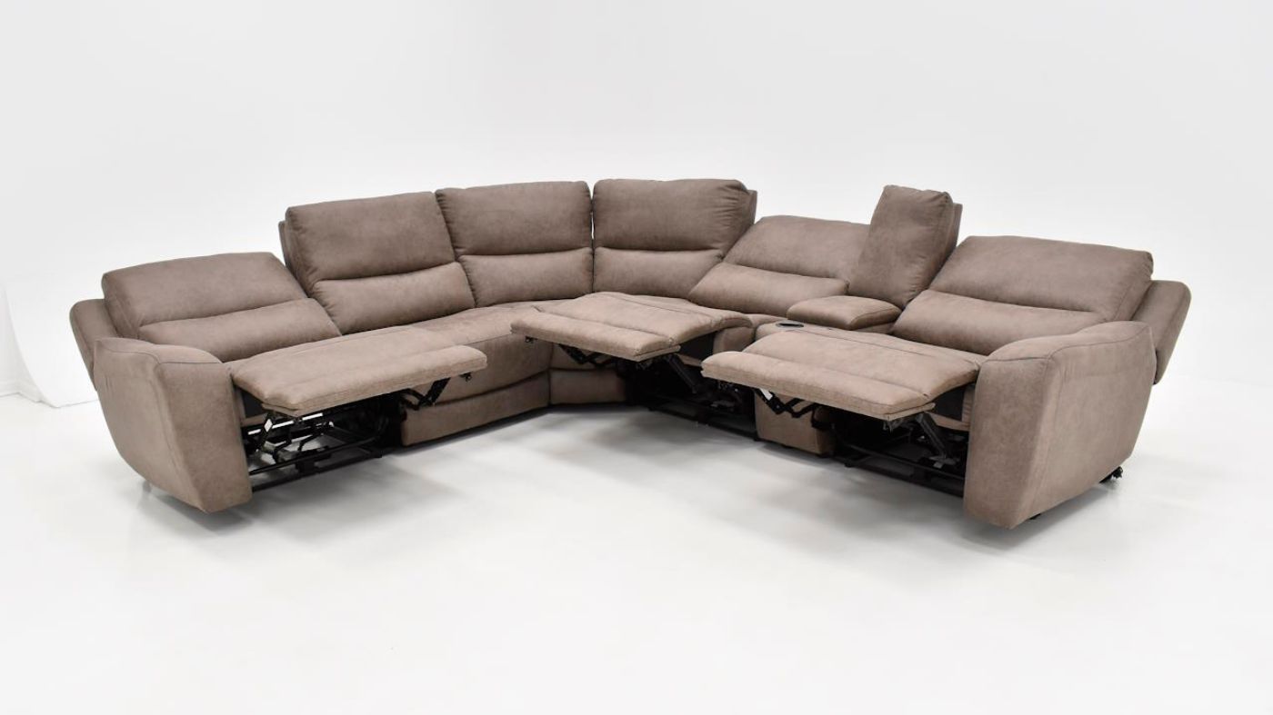 Picture of Kobicha Power Sectional - Brown