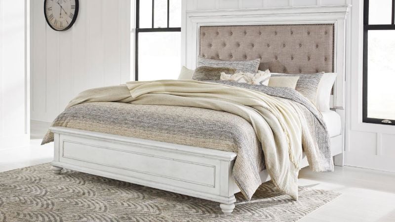 Picture of Kanwyn Upholstered King Size Bed - White