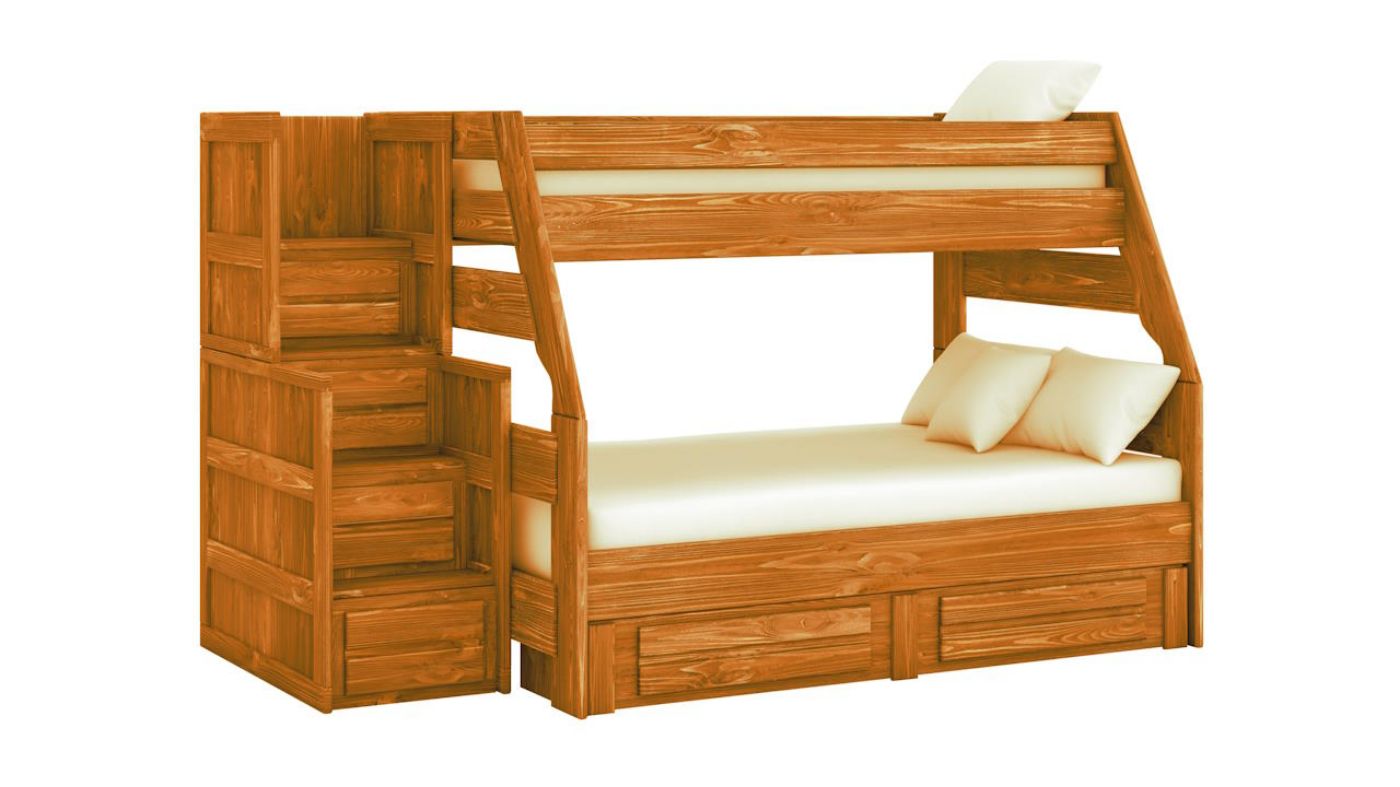 Picture of Wrangler Twin over Full Bunk Bed with Trundle - Brown