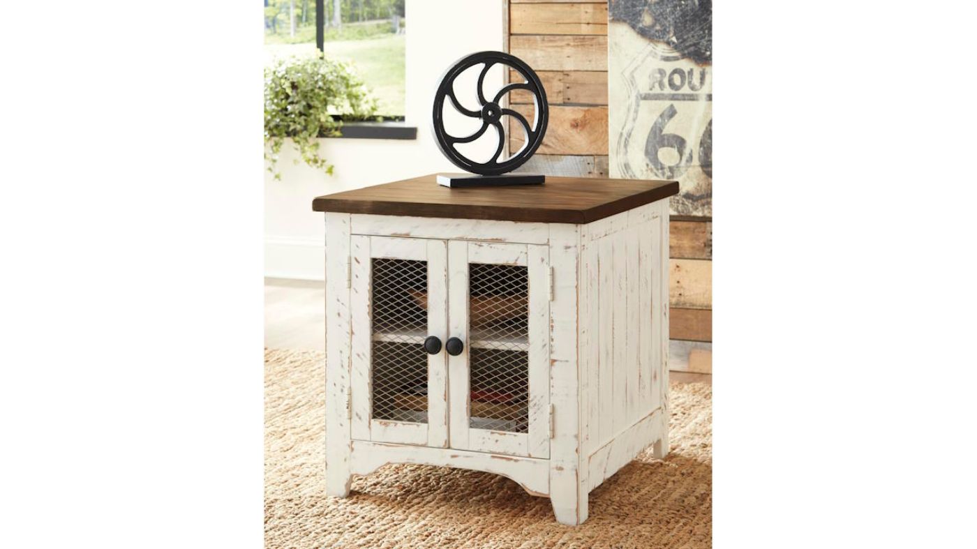 Picture of Wystfield End Table - White with Brown