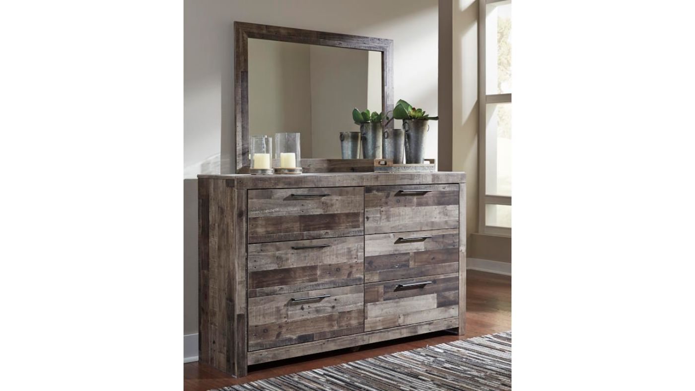 Picture of Derekson Dresser with Mirror – Gray Brown