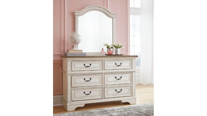 Picture of Realyn Youth Dresser with Mirror - White