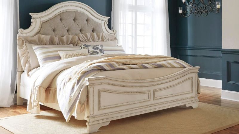 Picture of Realyn Queen Upholstered Panel Bed - Off White