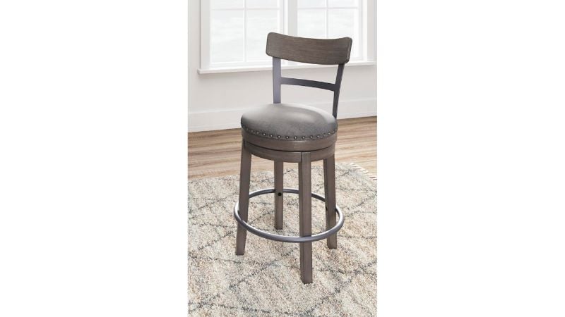 Picture of Caitbrook 24 Inch Upholstered Swivel Barstool - Gray