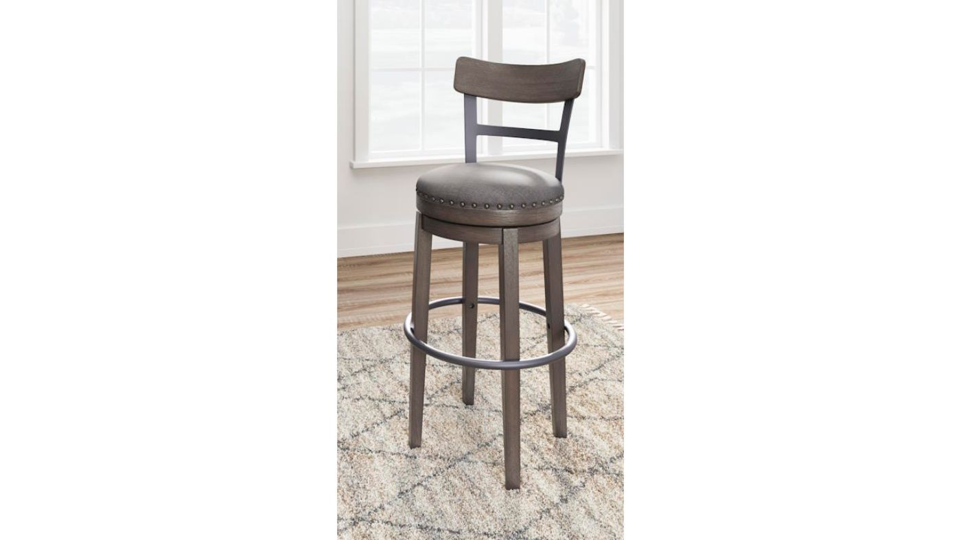 Picture of Caitbrook 30 Inch Upholstered Swivel Barstool - Gray