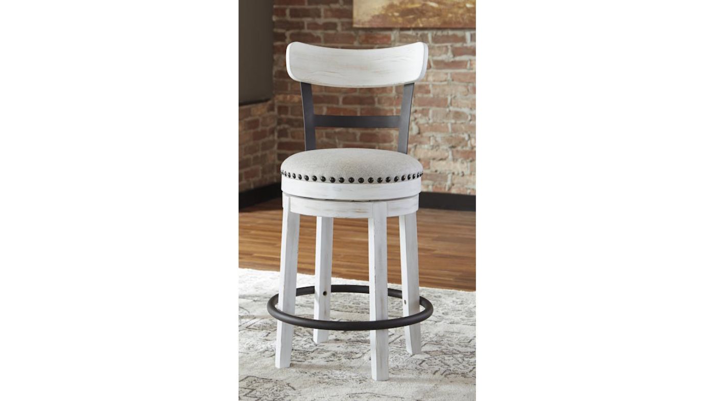 Picture of Valebeck 24" Swivel Barstool - White