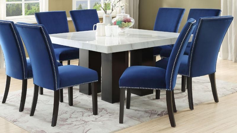 Picture of Camila 7-Piece Standard Dining Table - Blue