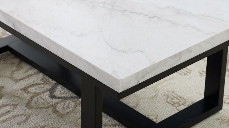 Picture of Lucca Marble End Table - Black with Marble Top