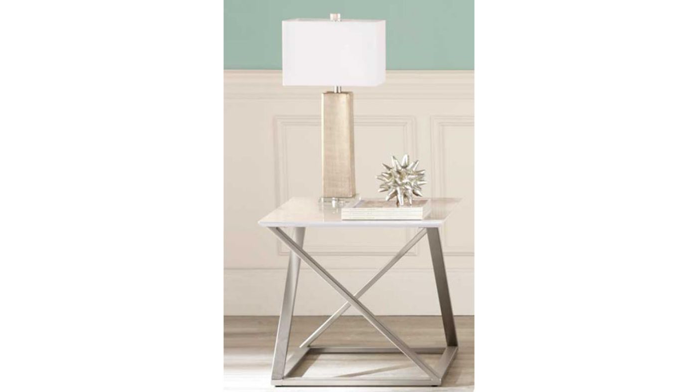 Picture of Zurich End Table - Silver with Marble Top