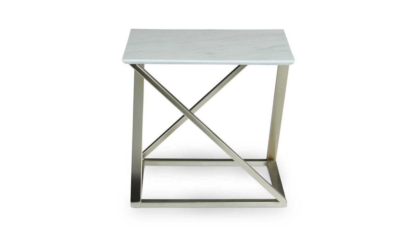 Picture of Zurich End Table - Silver with Marble Top