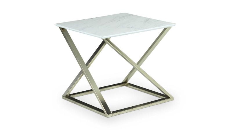 Picture of Zurich End Table - Silver with Marble Top