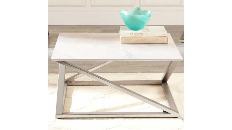 Picture of Zurich Coffee Table - Silver with Marble Top