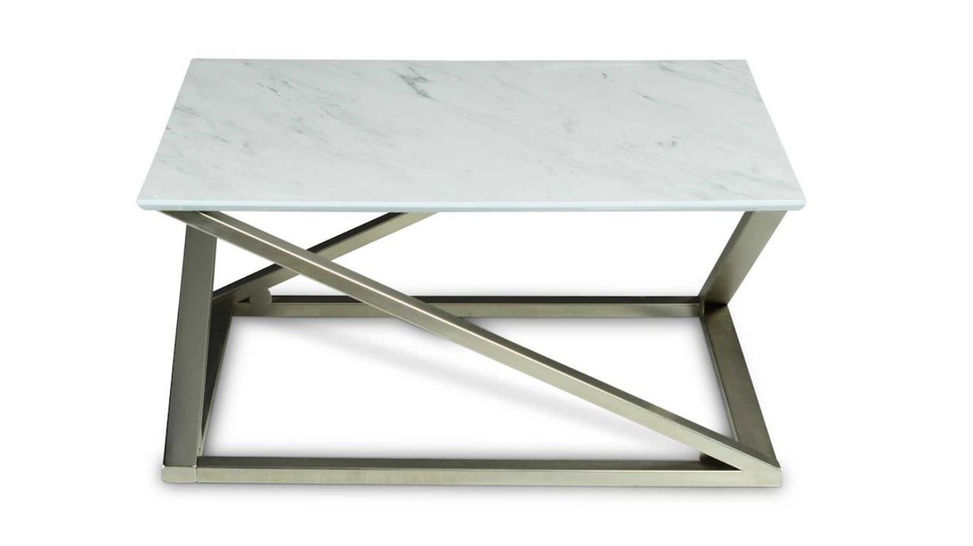 Picture of Zurich Coffee Table - Silver with Marble Top