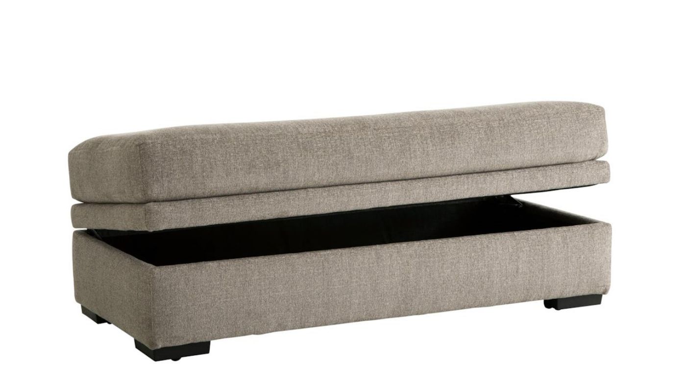 Picture of Bri Storage Ottoman - Pewter