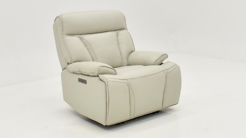 Picture of Bringle Leather Power Recliner - Light Gray