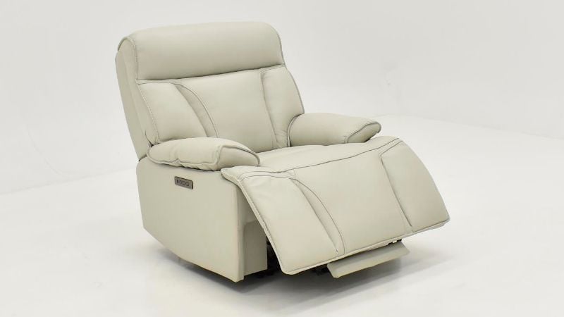 Picture of Bringle Leather Power Recliner - Light Gray