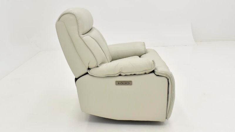 Picture of Bringle Leather Power Recliner - Light Gray