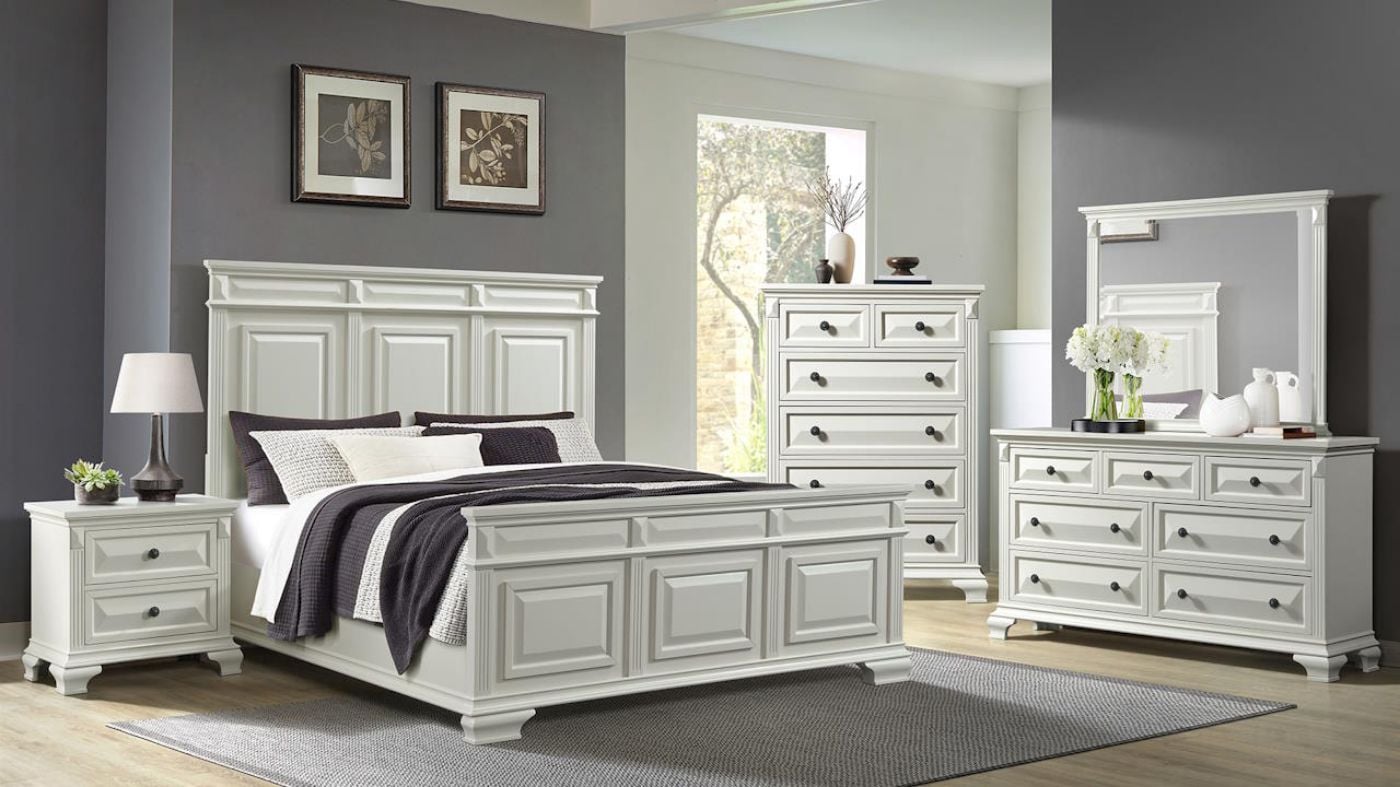 Picture of Bridgestone Queen Panel Bedroom Set - White