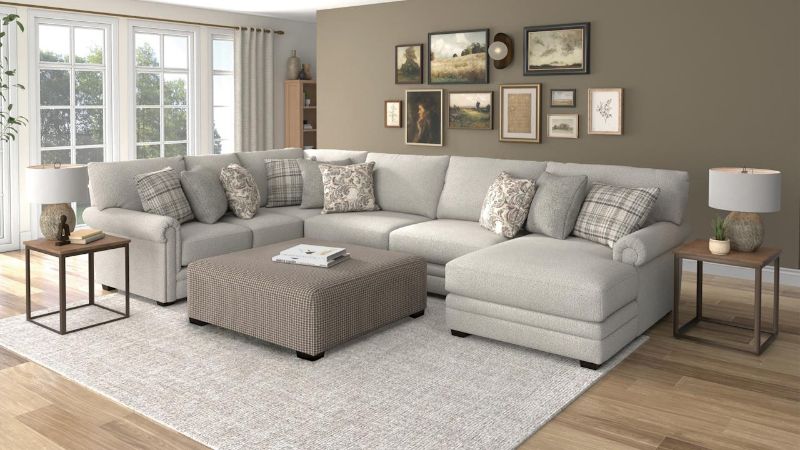 Livingston Right Facing Sectional Beige Home Furniture