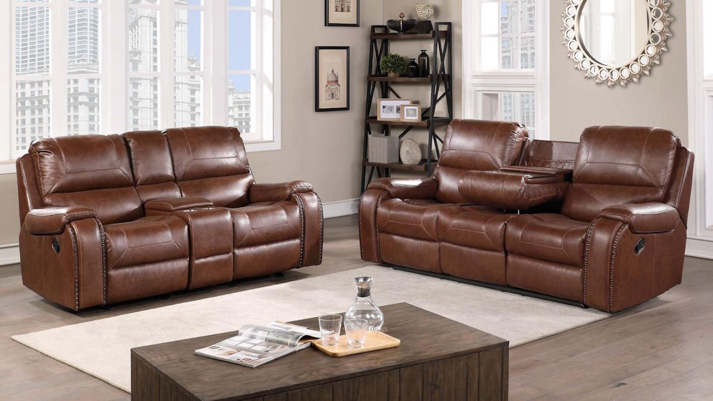 Picture of Rich Classic Sofa and Free Loveseat - Brown