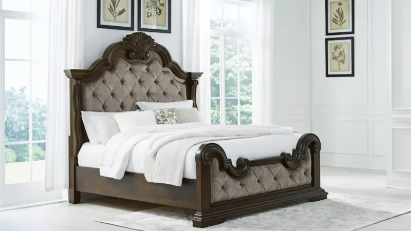 Picture of Maylee Upholstered Bed - Brown