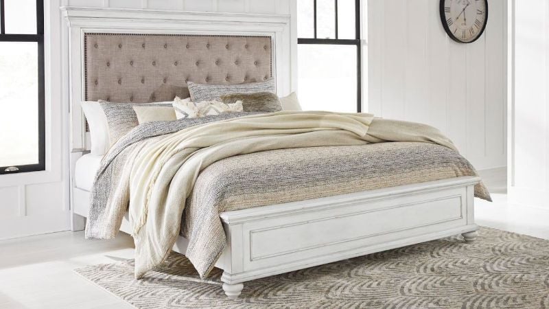 Picture of Kanwyn Upholstered King Size Bed - White