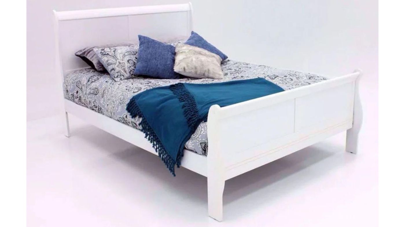 Picture of Louis Philippe Queen Size Bed - White