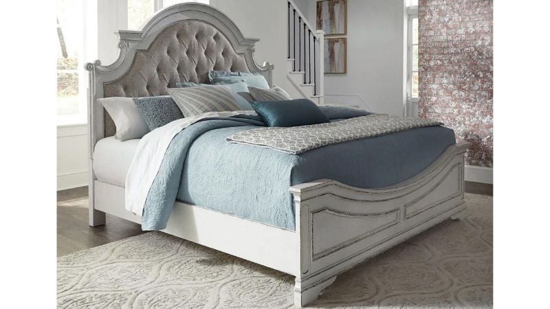 Picture of Magnolia Manor Queen Size Upholstered Bed - White