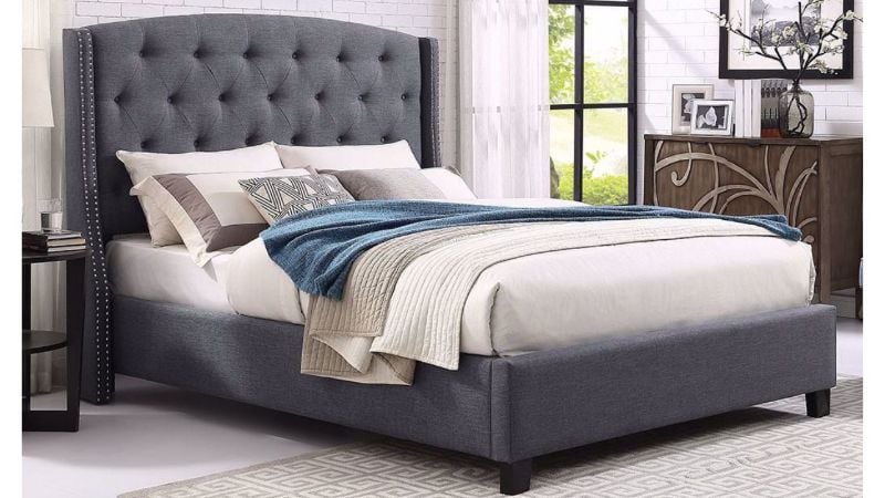 Picture of Eva Queen Size Upholstered Bed - Gray