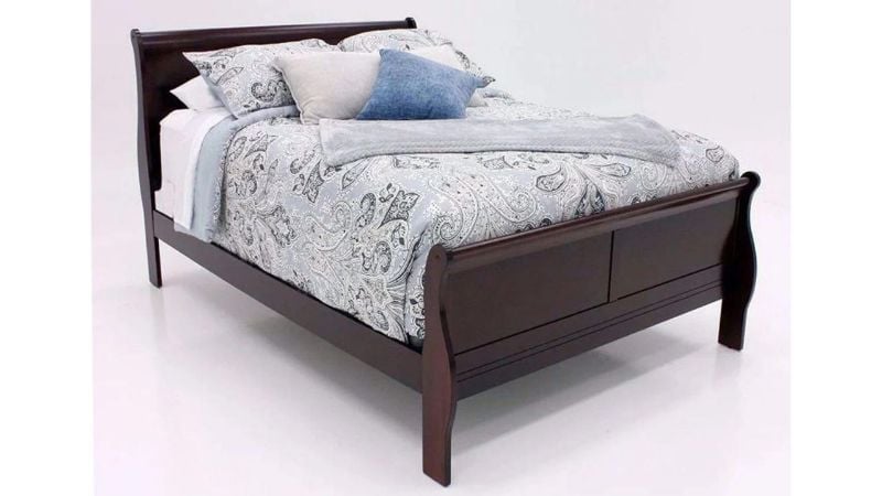 Picture of Louis Philippe Queen Size Bed - Cherry Brown