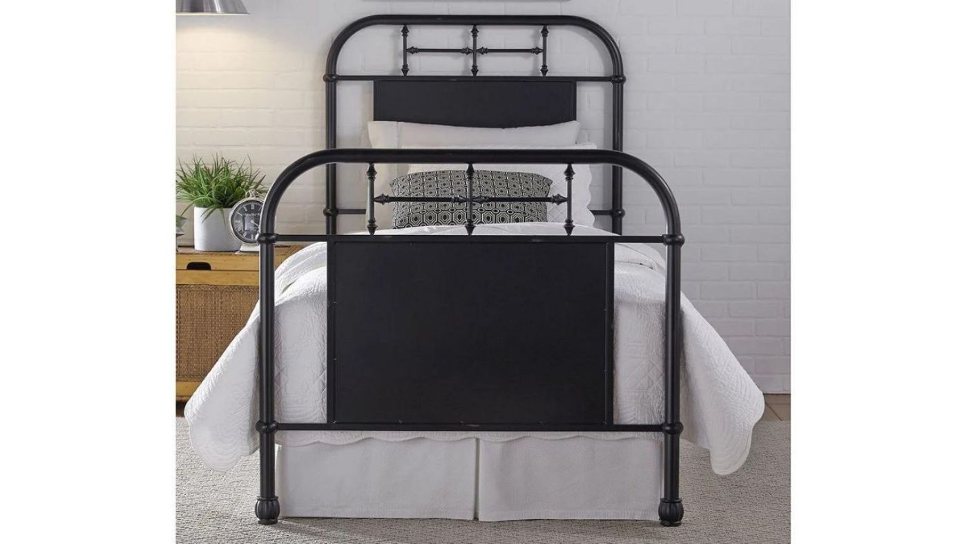 Picture of Vintage Twin Size Metal Bed - Black