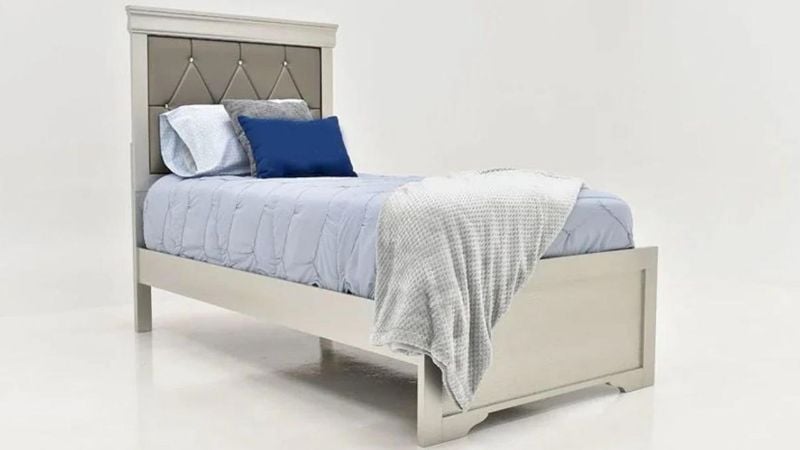 Picture of Amalia Twin Size Upholstered Bed - Silver