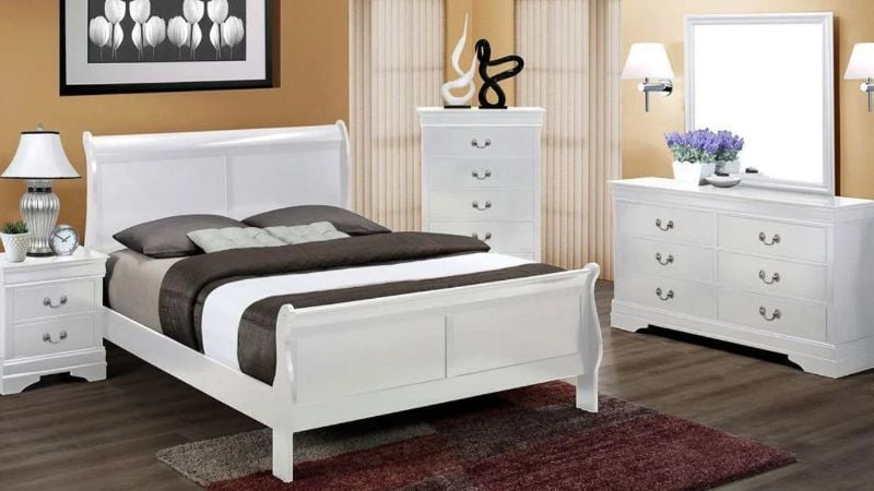 Picture of Louis Philippe King Size Bedroom Set - White