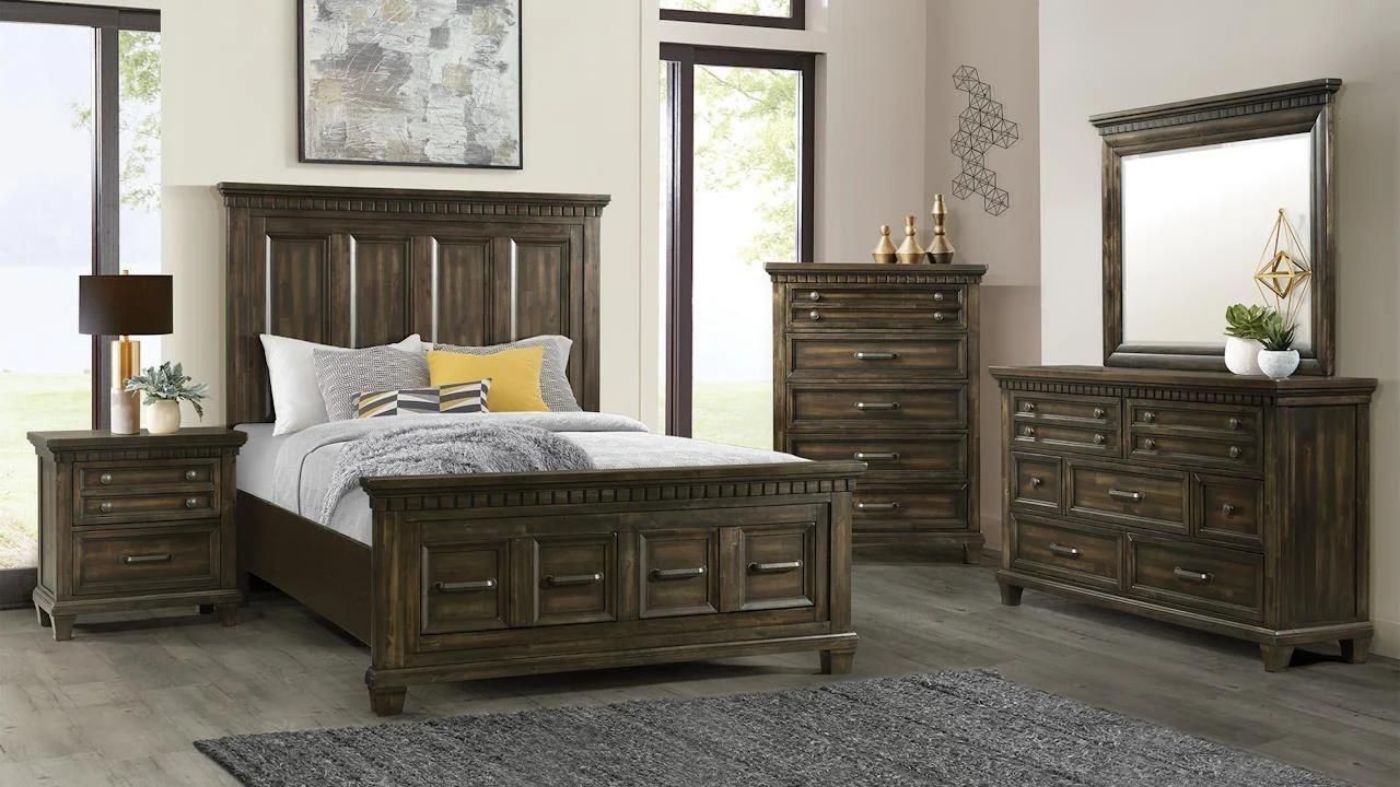 Picture of McCoy Queen Size Storage Bedroom Set - Dark