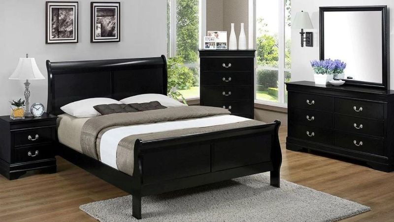 Picture of Louis Philippe Full Size Bedroom Set - Black