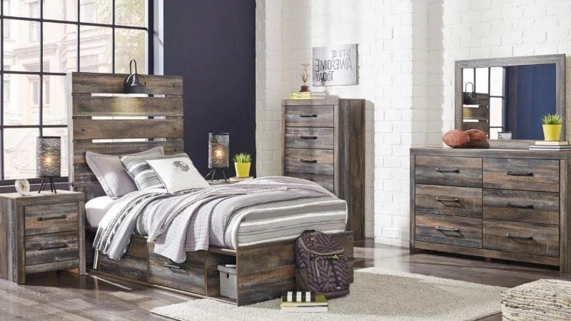 Picture of Drystan Twin Size Bedroom Set - Brown