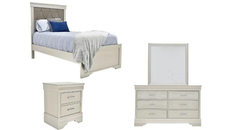 Picture of Amalia Twin Size Bedroom Set - Silver