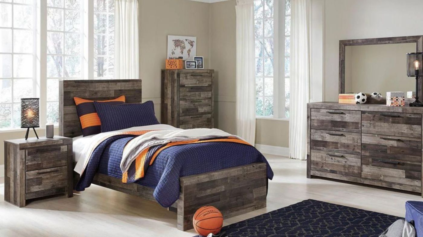 Picture of Derekson Twin Size Bedroom Set - Gray Brown