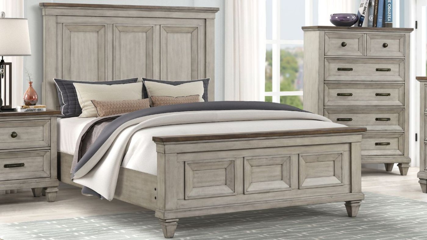 Picture of Mariana King Panel Bed - Off White