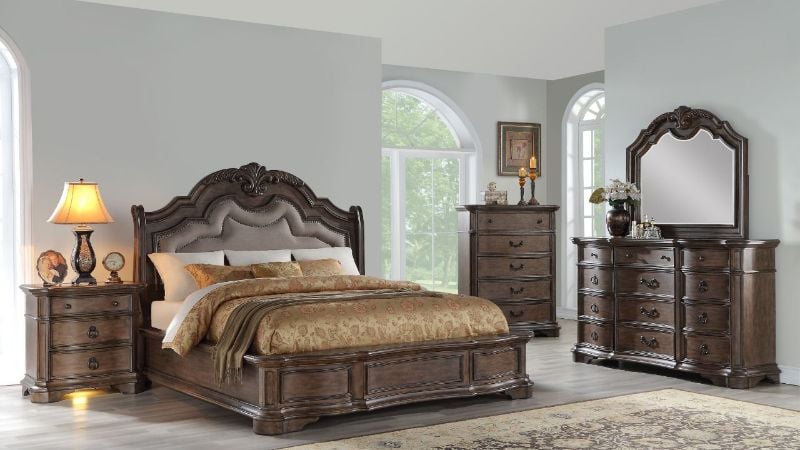 Picture of Tulsa King Size Bedroom Set - Light Brown