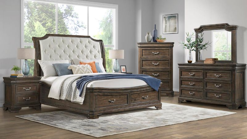 Picture of The Lyndhurst King Storage Bedroom Set - Brown