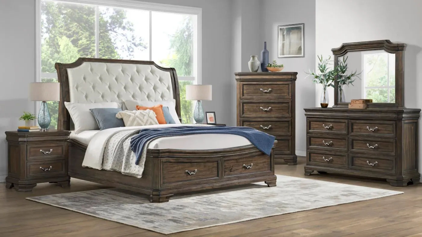 Picture of Lyndhurst Storage Bedroom Set - Brown