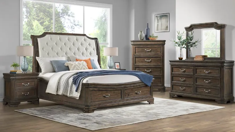 Picture of Lyndhurst Storage Bedroom Set - Brown