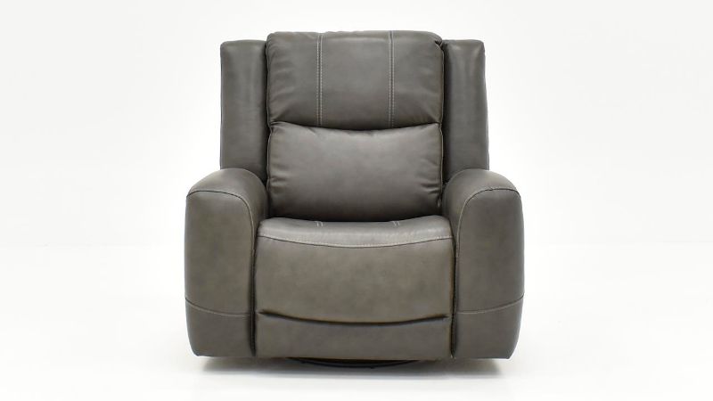 Picture of Hayley Leather Power Swivel Glider Recliner - Gray