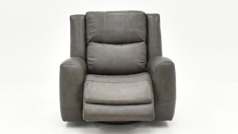 Picture of Hayley Leather Power Swivel Glider Recliner - Gray