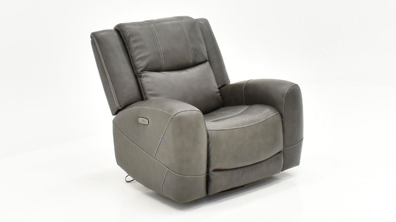 Picture of Hayley Leather Power Swivel Glider Recliner - Gray